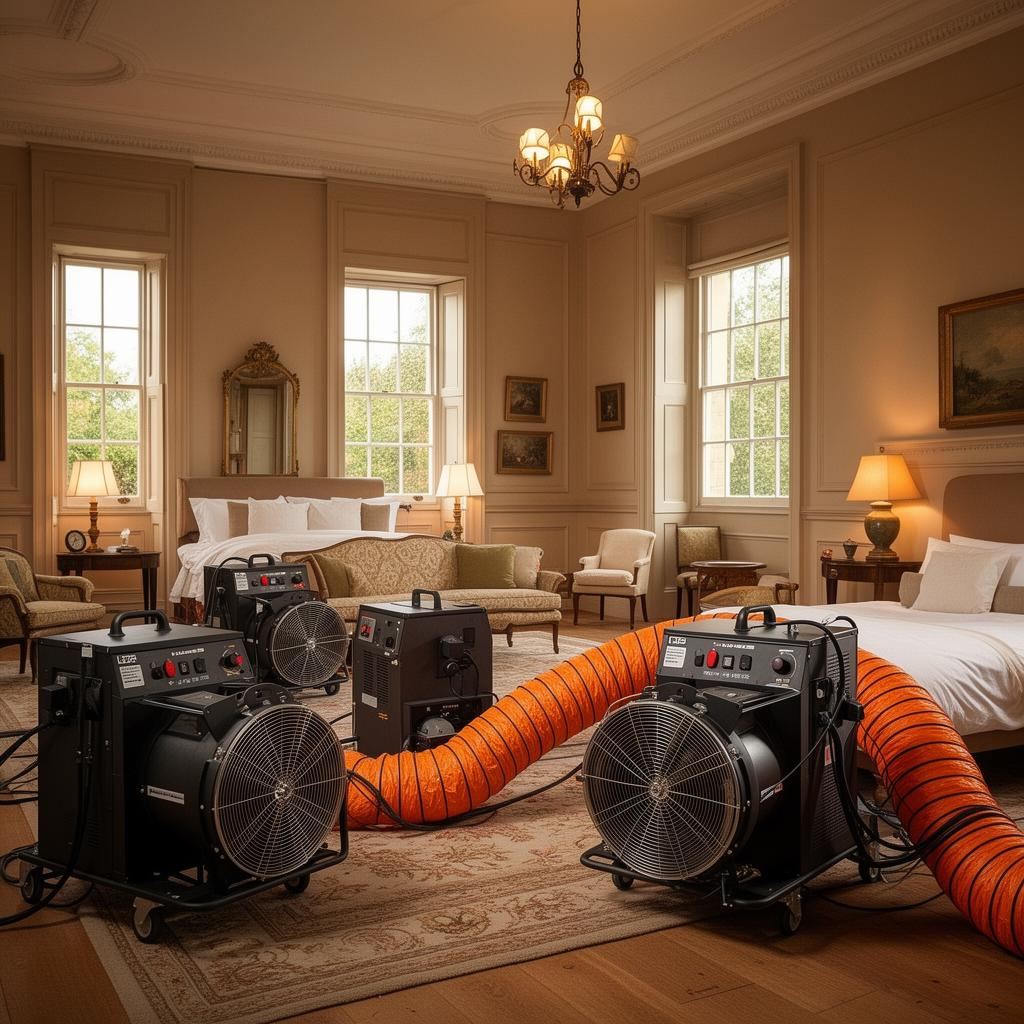 Industrial heat treatment equipment in a large house